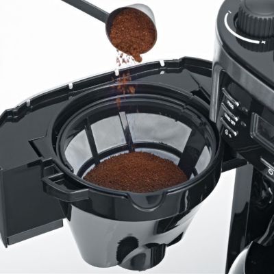 SEVERIN 4810 Cafetière filtre avec broyeur intégré - Noir et inox - 1000W - 1,4 L