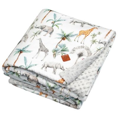 SEVIRA KIDS  Grand plaid couverture réversible en minky Safari