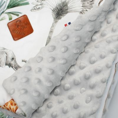 SEVIRA KIDS  Grand plaid couverture réversible en minky Safari