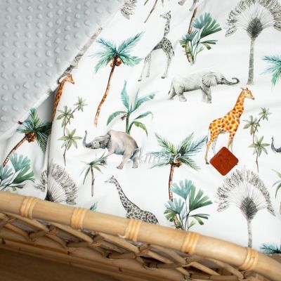 SEVIRA KIDS  Grand plaid couverture réversible en minky Safari