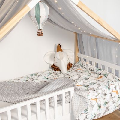 SEVIRA KIDS  Grand plaid couverture réversible en minky Safari