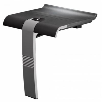 Siège de douche escamotable Pellet Arsis gris anthracite et gris mat, assise 450 mm, aluminium époxy, charge 150 kg