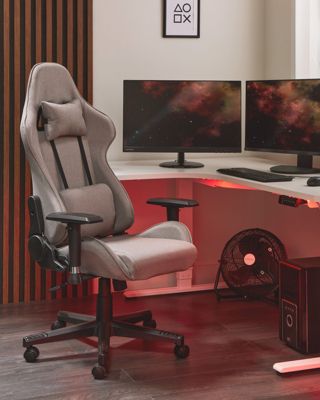 Siège de gaming moderne en polyester beige WARRIOR