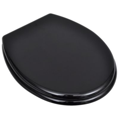 Siège de toilette abattant avec couvercle mdf noir Helloshop26