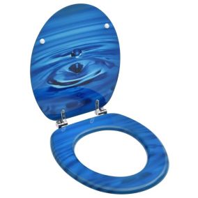 Siège de toilette abattant WC avec mdf bleu Helloshop26