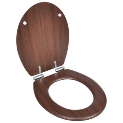 Siège de toilette abattant WC avec mdf marron Helloshop26