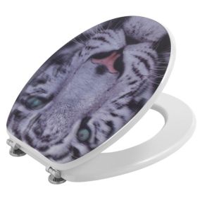 Siège De Toilette Avec Couvercle Avec Décoration Animale Tigre