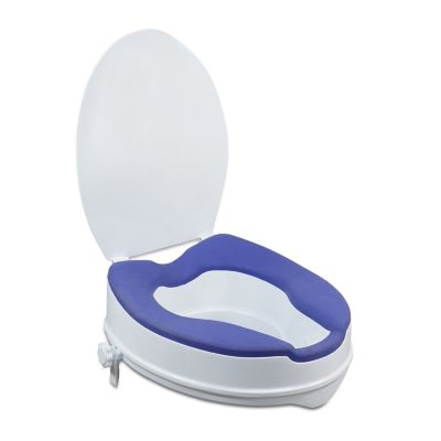 Siège de toilette surélevé de 4 pouces avec rembourrage en TPR avec couvercle