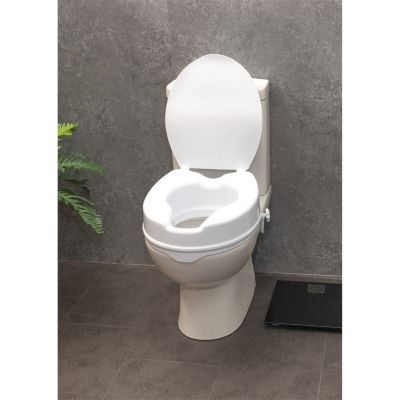 Siège de toilette surélevé en plastique avec couvercle Senator blanc - Hauteur 10 cm
