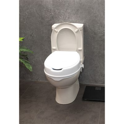 Siège de toilette surélevé en plastique avec couvercle Senator blanc - Hauteur 10 cm