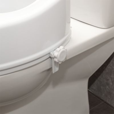 Siège de toilette surélevé en plastique avec couvercle Senator blanc - Hauteur 10 cm