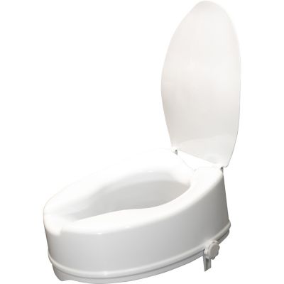 Siège de toilette surélevé en plastique avec couvercle Senator blanc - Hauteur 16 cm