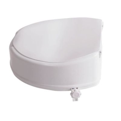 Siège de toilette surélevé en plastique avec couvercle Senator blanc - Hauteur 16 cm