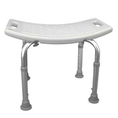 Siège, tabouret de douche rectangle réglable en hauteur - Blanc - Vivezen