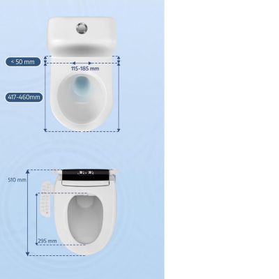 Siège Toilette Japonaise Complet, Abattant WC Japonais Lavant Séchant cuvette Japonaise Chauffante, Bidet Toilette WC eau chaude