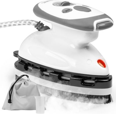 SI2 WE Fer à repasser à vapeur de voyage 375W Réservoir 50 ml Semelle antiadhésive Brosse Pochette de transport Duronic