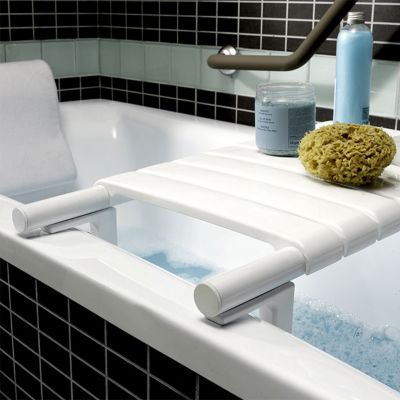 siège de bain en aluminium blanche Godonnier extensible de 484 à 640 mm