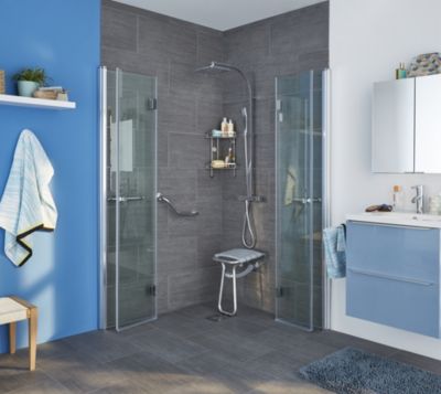 Siège de douche en aluminium gris Godonnier charge maximale 225 kg