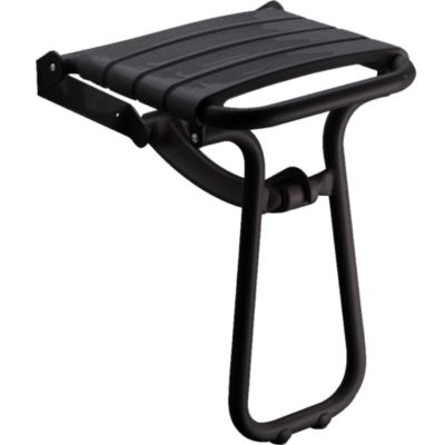 Siège de douche en aluminium noir Godonnier Confort charge maximale 150 kg