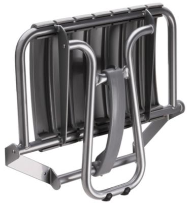 Siège de douche large et pliable, aluminium avec lattes grises, l.58,5 x H.50 x P.36 cm, Godonnier