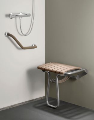 Siège de douche large lattes taupe Godonier