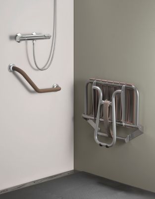 Siège de douche large lattes taupe Godonier