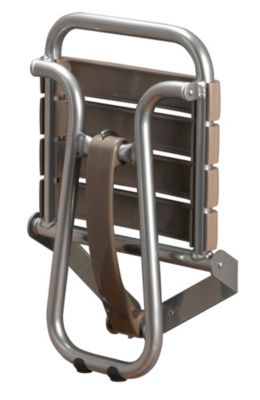 Siège de douche pieds alu, assise polypropylène coloris taupe l.36,4 x P.38,2 x H.50 cm