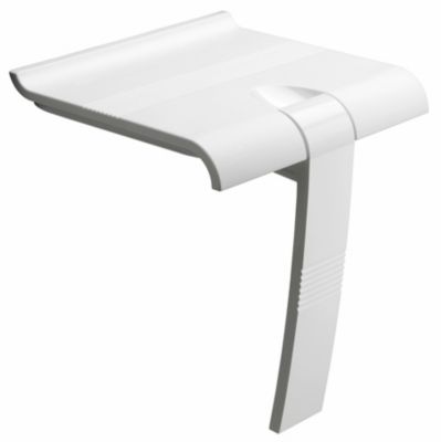 Siège de douche piètement alu, assise polymère coloris blanc l.45 x P.44,2 x H.50 cm