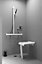 Siège de douche piètement alu, assise polymère coloris gris l.45 x P.44,2 x H.50 cm