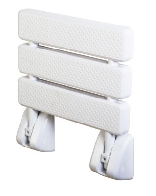 Siège de douche relevable, aluminium blanc, l.32,1 x H.34,5 x P.33,5 cm, Godonnier