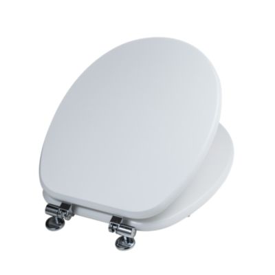 Siege Wc Universel Mdf Avec Fermeture Souple Blanc