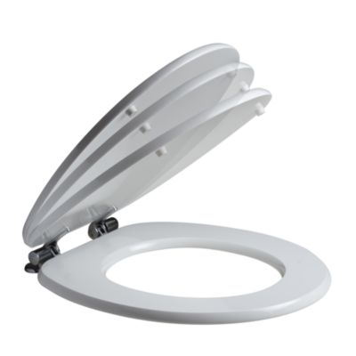 Siege Wc Universel Mdf Avec Fermeture Souple Blanc