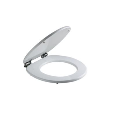 Siege Wc Universel Mdf Avec Fermeture Souple Blanc