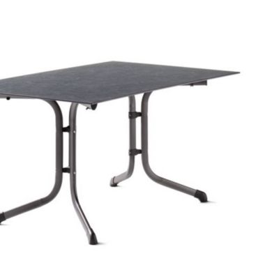 Sieger Table pliante 140 x 90 cm, plateau Polytec anthractite, structure gris clair