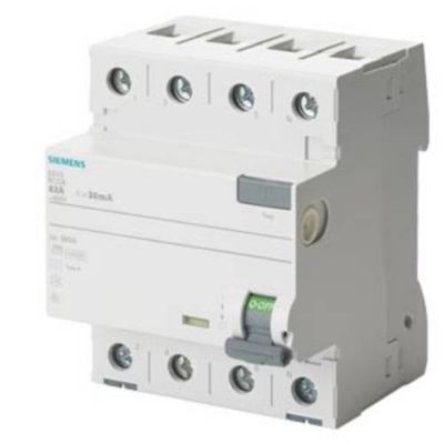 Siemens 5SV33463 (5SV3346-3) disjoncteur différentiel type F 4 pôles 63 A 30 mA 400 V