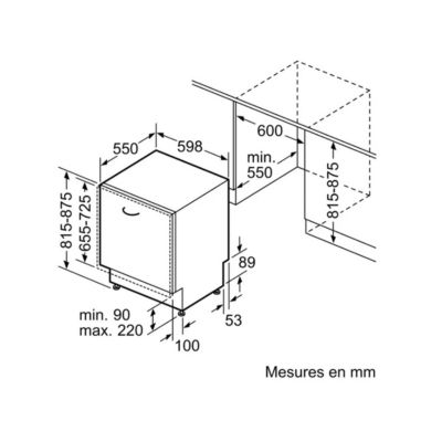 SIEMENS Lave-vaisselle tout-intégrable 60 cm 14 couverts 42 dB - SN63HX16CE