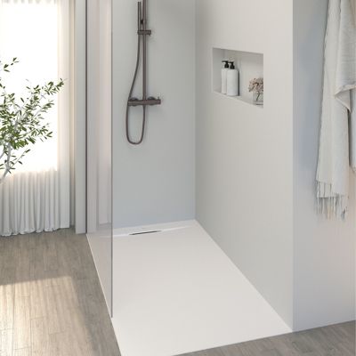 SIENA - Receveur de douche 180x80cm Blanc - Antidérapant - Résistant & design - Disponible en plusieurs dimensions et coloris