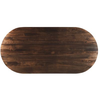 SIENNE-Table à manger Ovale +12 personnes 300 cm en bois massif brun