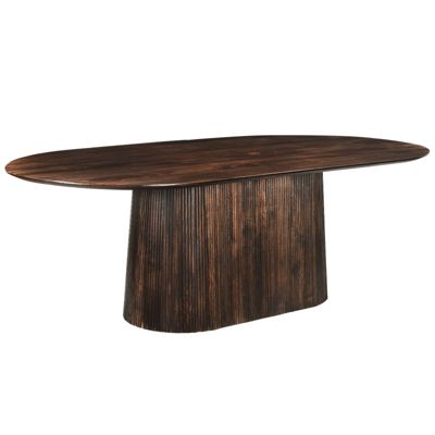 SIENNE-Table à manger Ovale +12 personnes 300 cm en bois massif brun