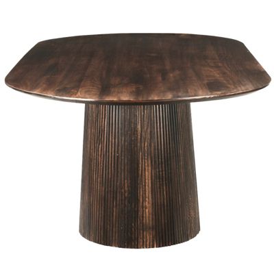 SIENNE-Table à manger Ovale +12 personnes 300 cm en bois massif brun