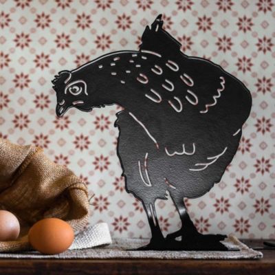 Silhouette animal en métal Garden Poule