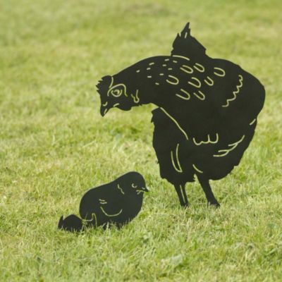 Silhouette animal en métal Garden Poule