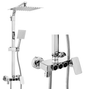 Silla Élégant Colonne de Douche avec Mitigeur Réglable en Hauteur Système de Douche, Chrome