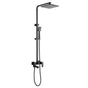 Silla Élégant Colonne de Douche avec Mitigeur Réglable en Hauteur Système de Douche, Noir mat