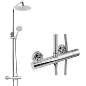 Silla Élégant Colonne de Douche avec Mitigeur Réglable en Hauteur Système de Douche termostatique, Chrome