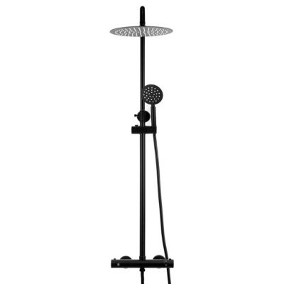 Silla Élégant Colonne de Douche avec Mitigeur Réglable en Hauteur Système de Douche termostatique, Noir