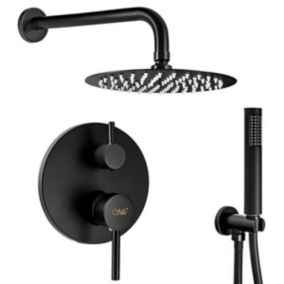 Silla Élégant Colonne de Douche en Laiton Encastrée, Ensemble de Douche Mécanique, Noir mat