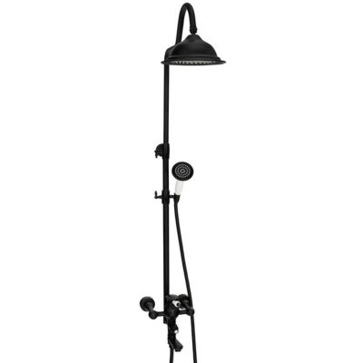 Silla Élégant Colonne de Douche retro avec Mitigeur Réglable en Hauteur Système de Douche, Noir