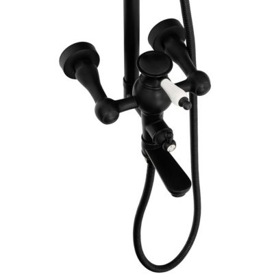 Silla Élégant Colonne de Douche retro avec Mitigeur Réglable en Hauteur Système de Douche, Noir