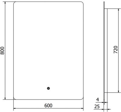 SILLA Miroir lumineux rectangulaire, 60 x 80 cm, lumière froide